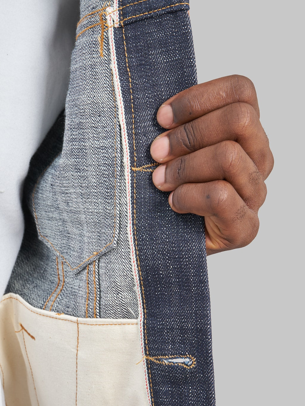 3sixteen 20th Anniversary Natural Indigo Type 3s Denim Jacket interior fabric
