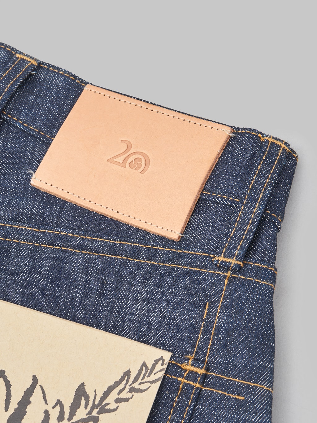 3sixteen CT 102xn 20th Anniversary Natural Indigo Jeans leather patch