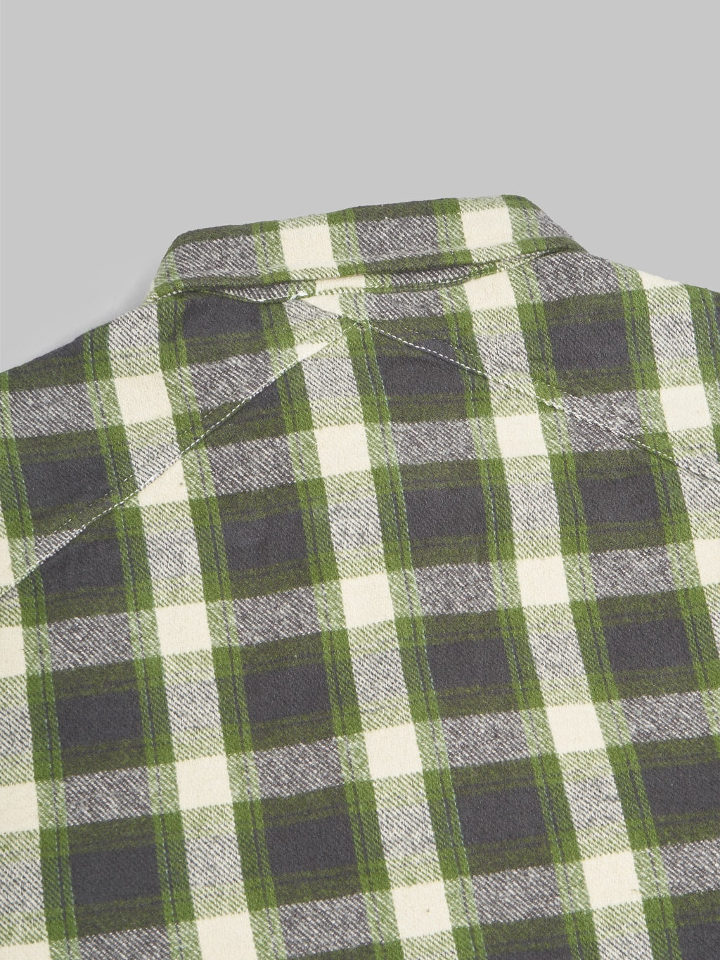3sixteen Crosscut Flannel Emerald Shaggy Check back collar