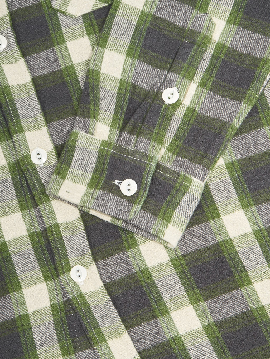 3sixteen Crosscut Flannel Emerald Shaggy Check fabric