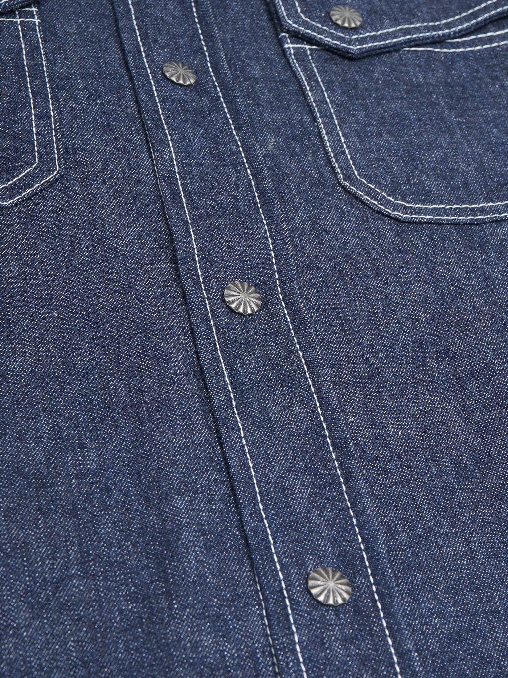 3sixteen Crosscut Western Indigo Denim Shirt fabric