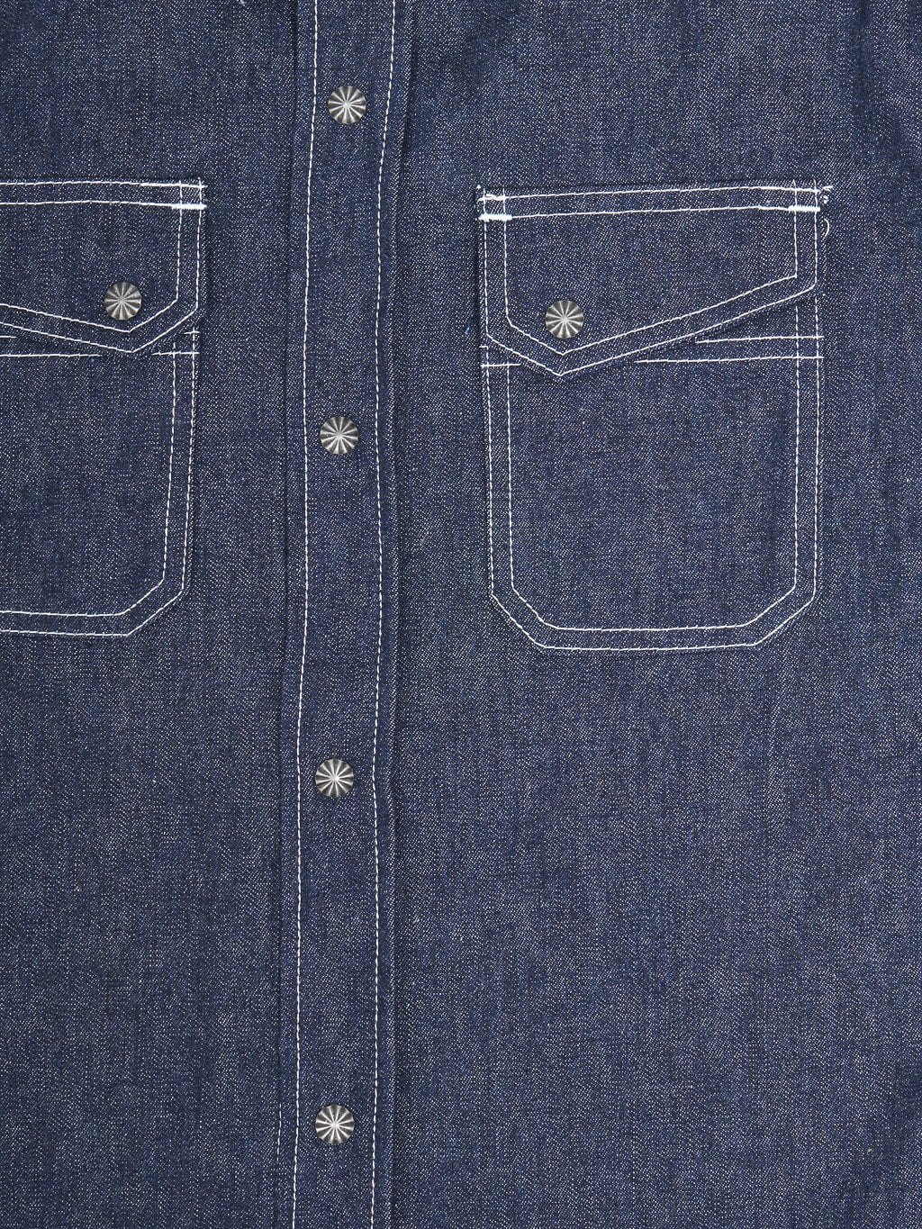 3sixteen Crosscut Western Indigo Denim Shirt front pockets