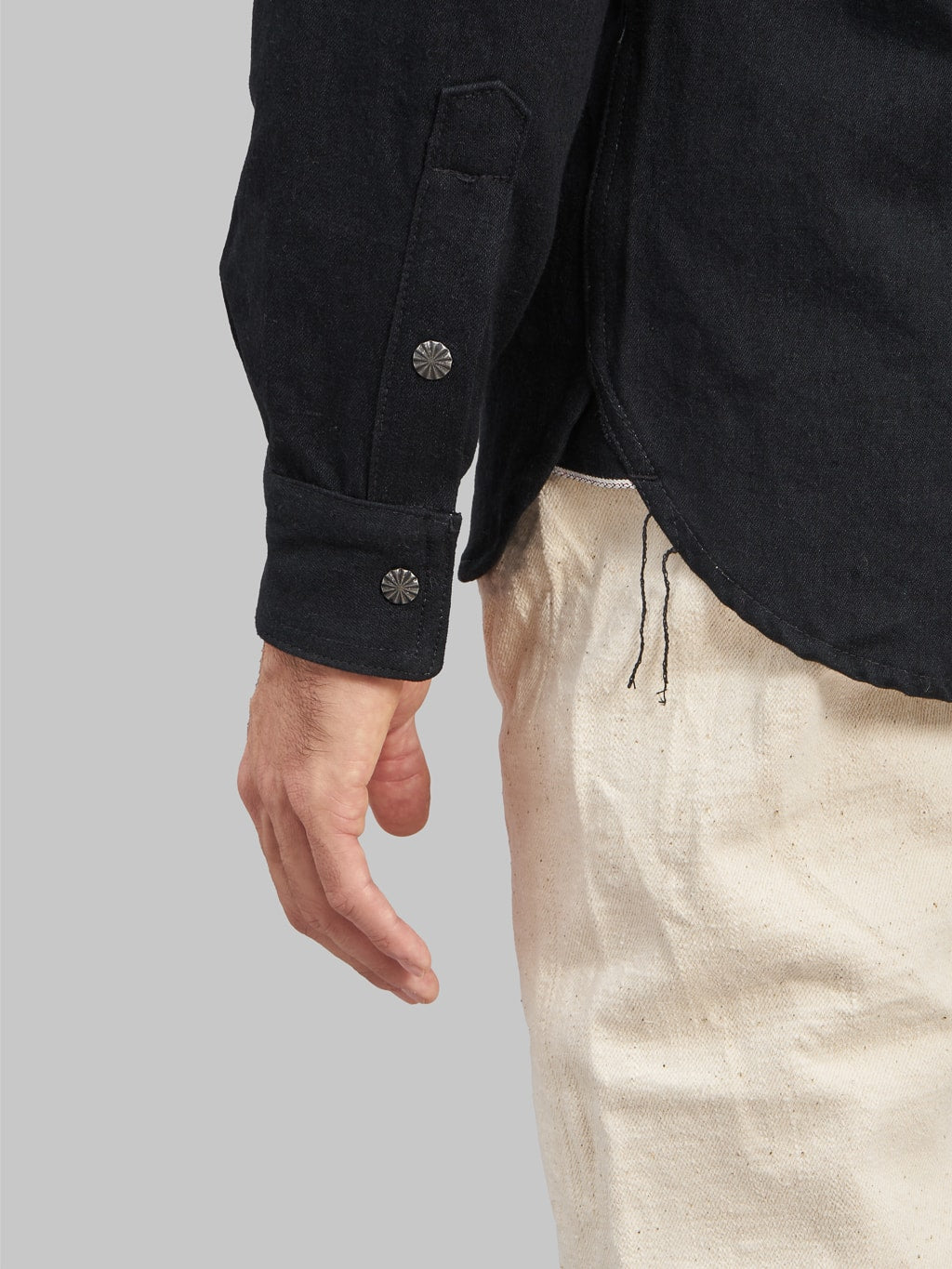 3sixteen Crosscut Western black Denim Shirt cuff