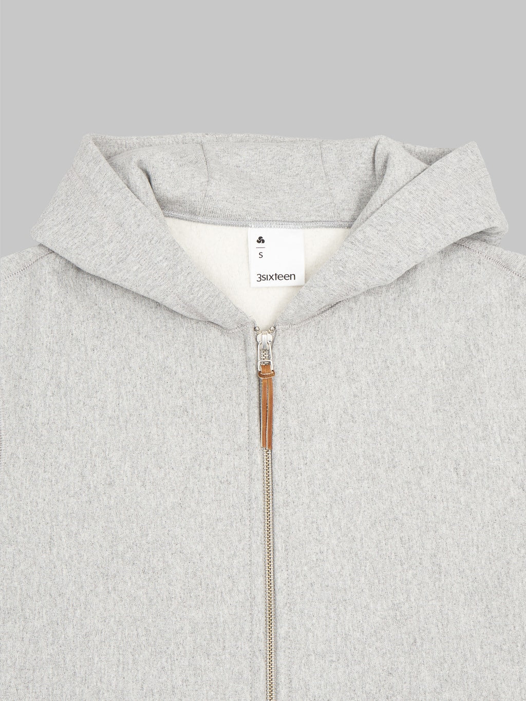 3sixteen Heavyweight Zip Hoody grey collar
