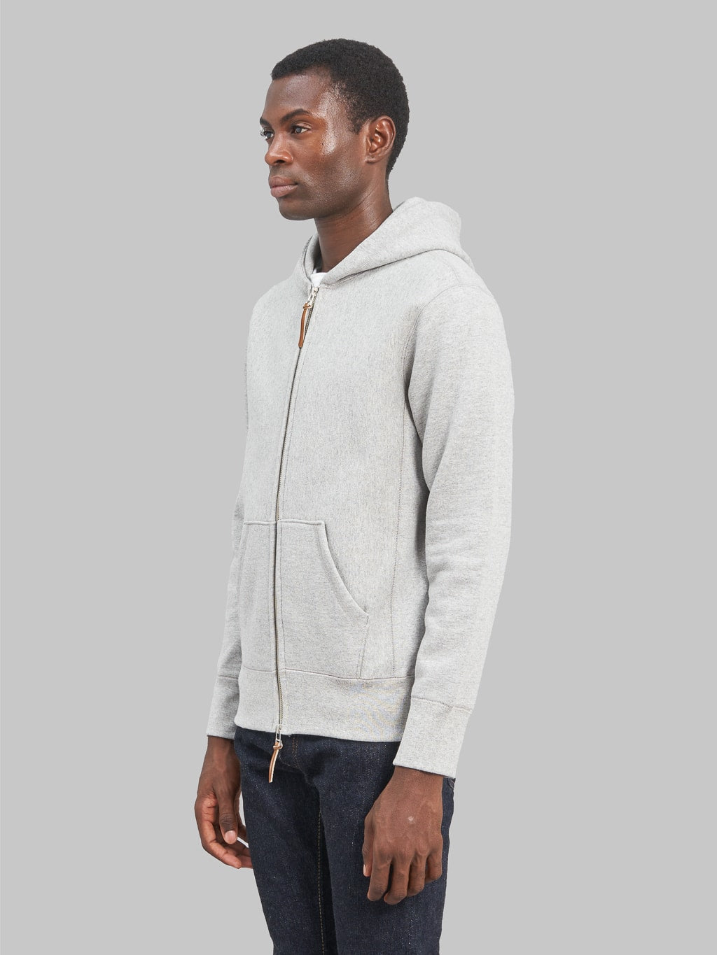 3sixteen Heavyweight Zip Hoody grey side fit