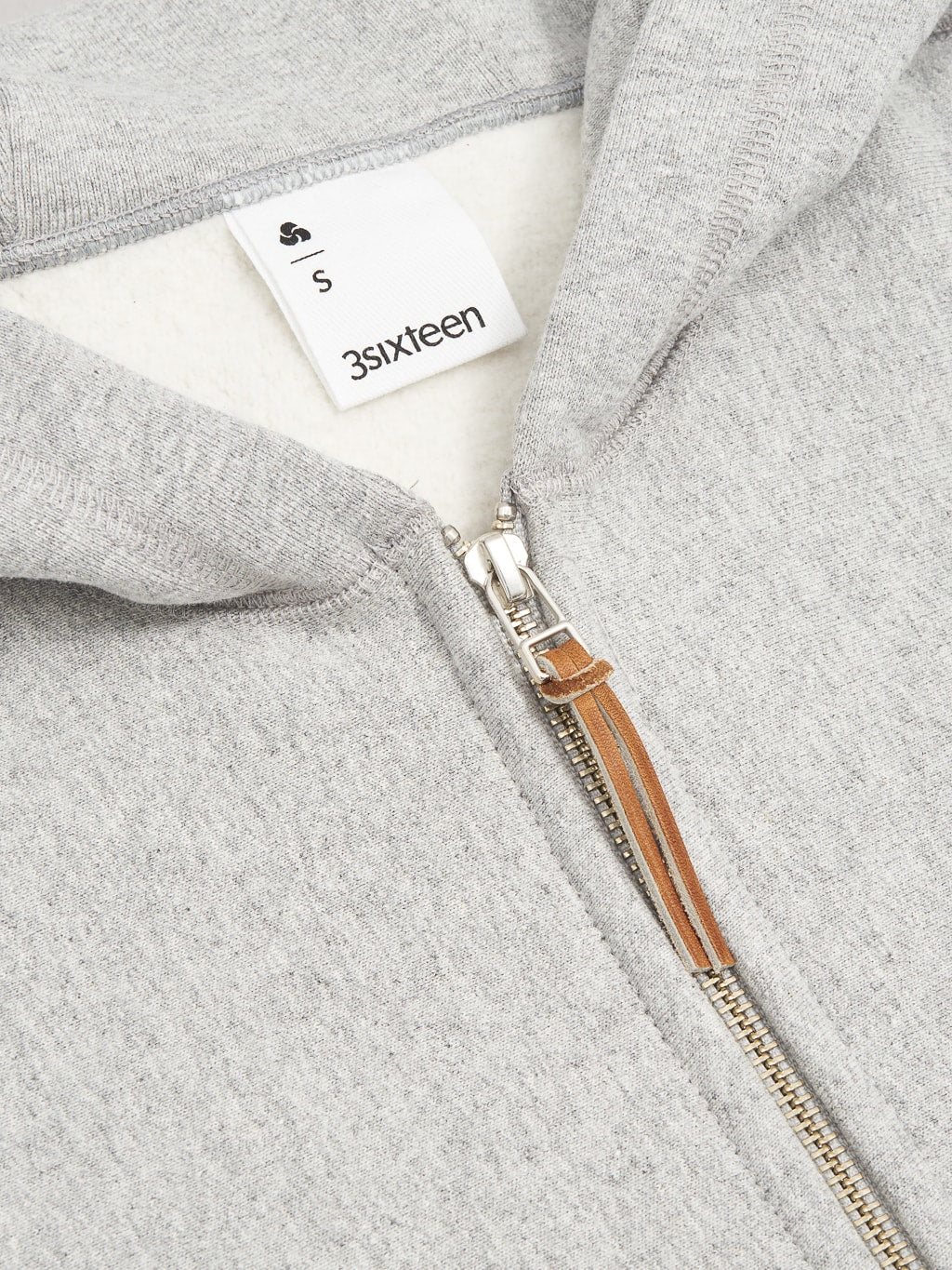 3sixteen Heavyweight Zip Hoody grey zipper