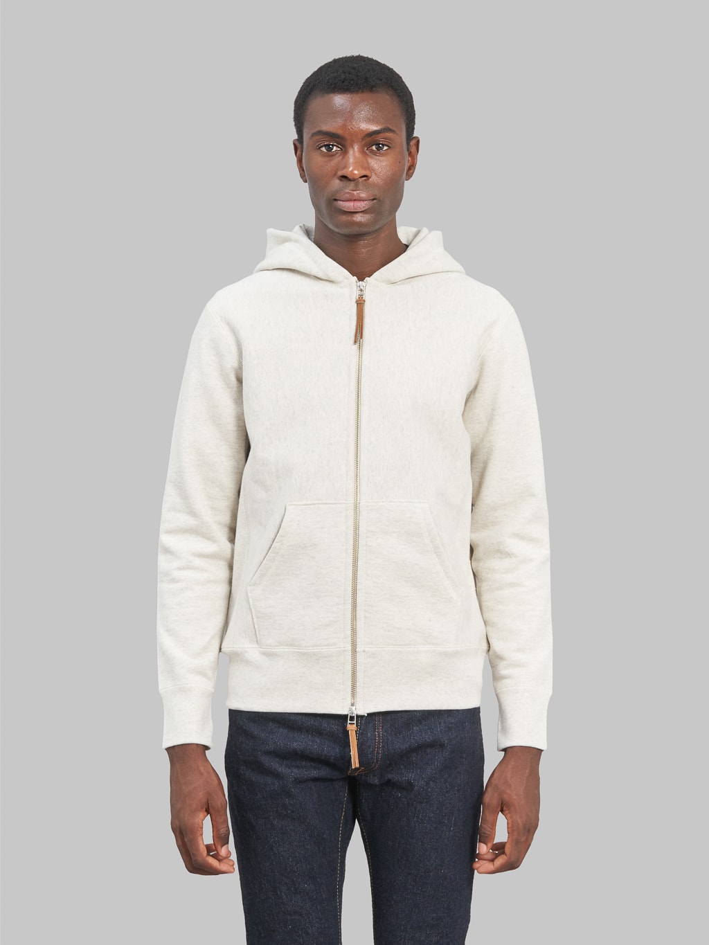 3sixteen Heavyweight Zip Hoody oatmeal double zipper