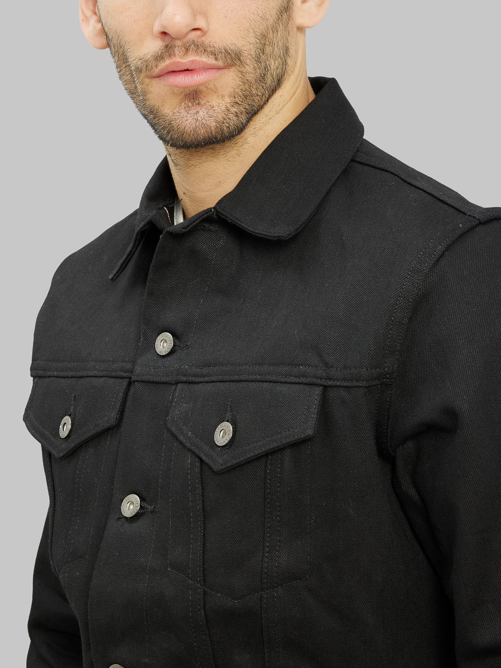 3sixteen type III denim jacket double black corduroy chest pocket 