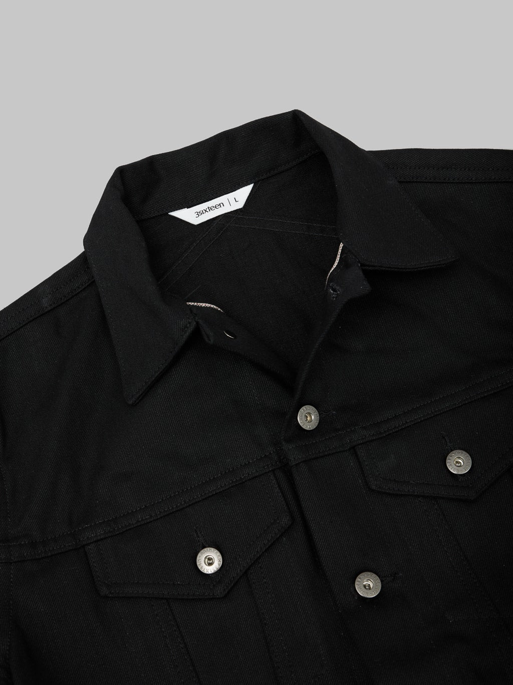 3sixteen type III denim jacket double black cotton fabric