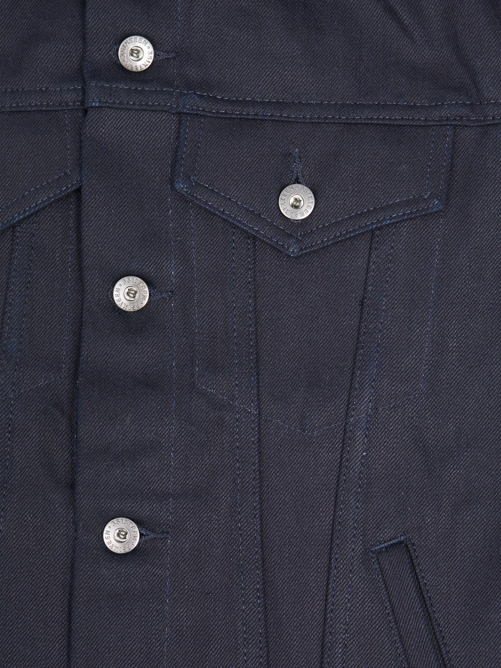 3sixteen type III denim jacket shadow selvedge indigo doughnut buttons