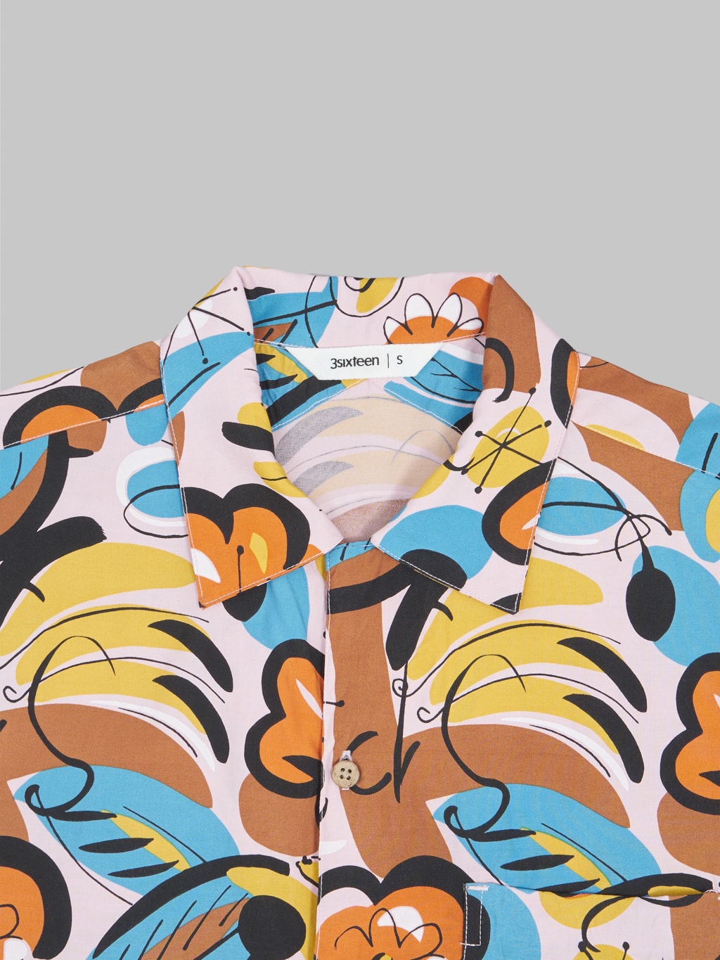 3sixteen Vacation Shirt Tropical Print collar