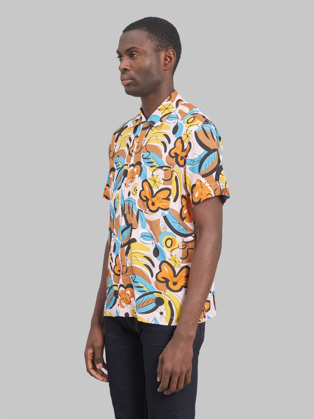 3sixteen Vacation Shirt Tropical Print side fit