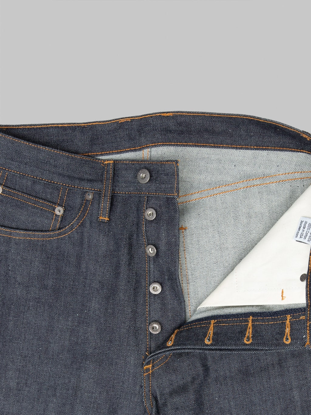 3sixteen RS 100 Relaxed Straight Jeans buttons