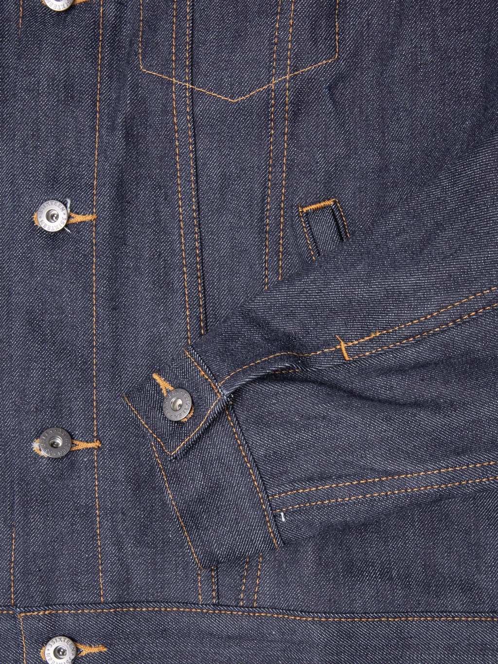 3sixteen Type 3s Denim Jacket Indigo cuff closeup
