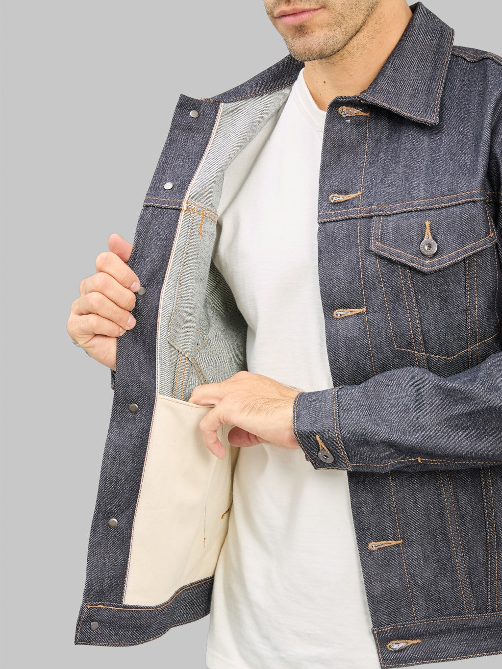 3sixteen Type 3s Denim Jacket Indigo interior pocket