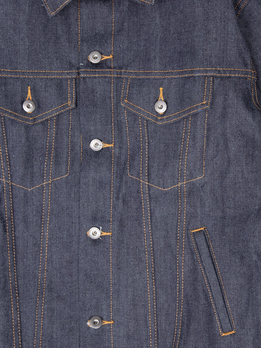3sixteen Type 3s Denim Jacket Indigo buttons closeup