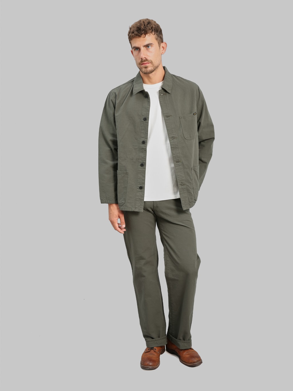 ONI Denim 03500 8GG Beta Chambray Green Gray 8oz Coverall total look