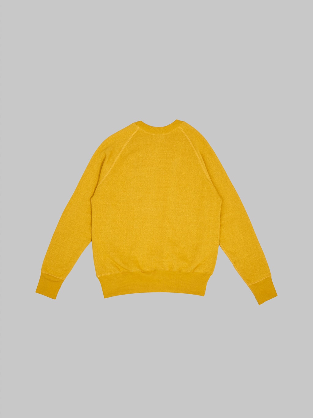 Denime By Warehouse loopwheel Needle Raglan Sweatshirt Dark Heather yellow back