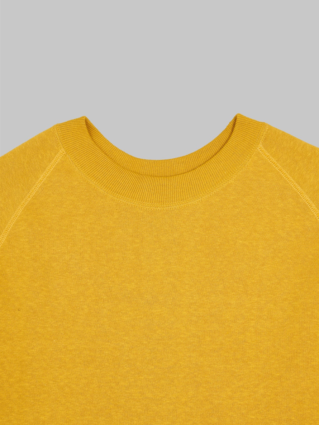 Denime By Warehouse loopwheel Needle Raglan Sweatshirt Dark Heather yellow fabric