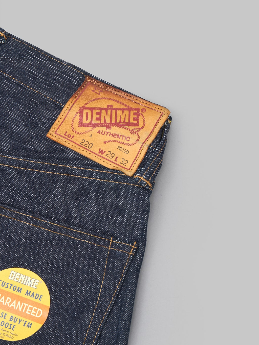 Denime by Warehouse 220A Regular Straight Jeans leather patch