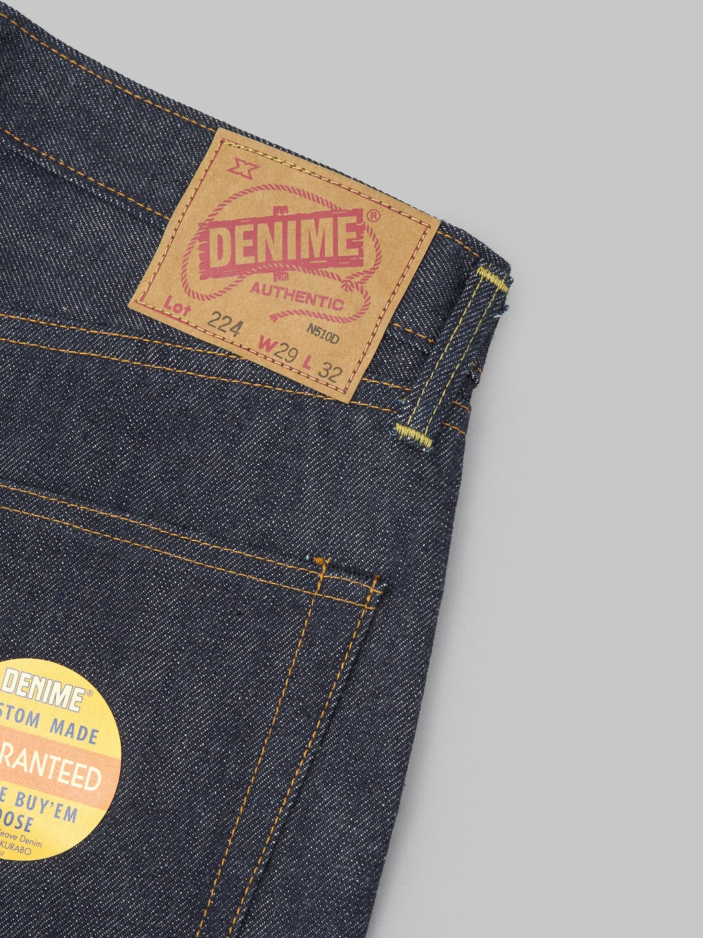 Denime by Warehouse 224 66 model Regular Straight Jeans leather patch
