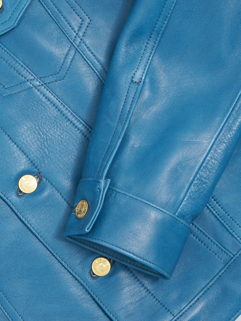 Double Helix Western Pioneer Indigo Dyed Horsehide type 3 Jacket cuff