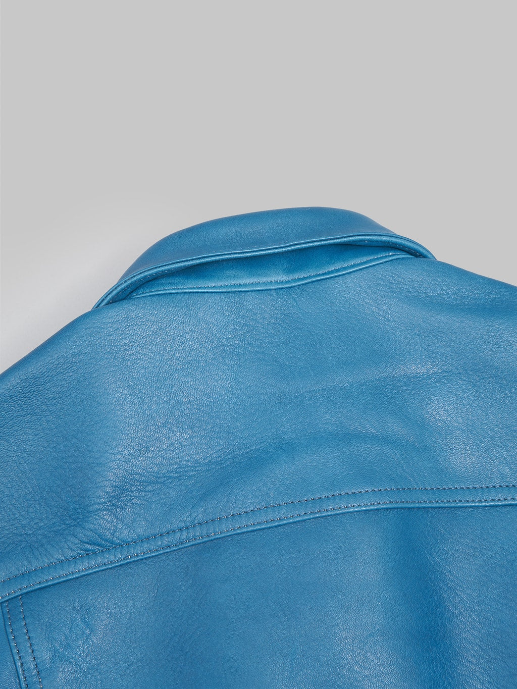 Double Helix Western Pioneer Indigo Dyed Horsehide type 3 Jacket back collar