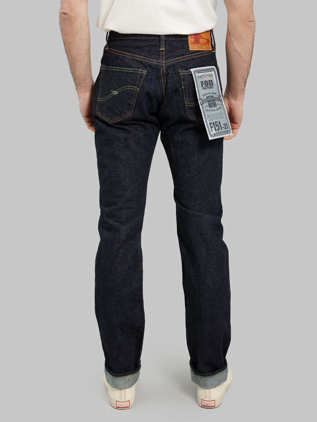 Fob factory slim straight denim jeans back rise