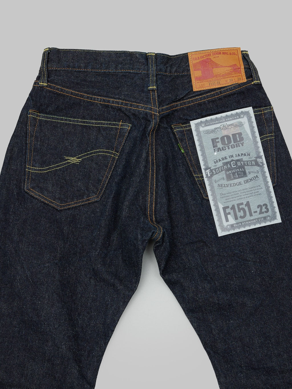 Fob factory slim straight denim jeans back view