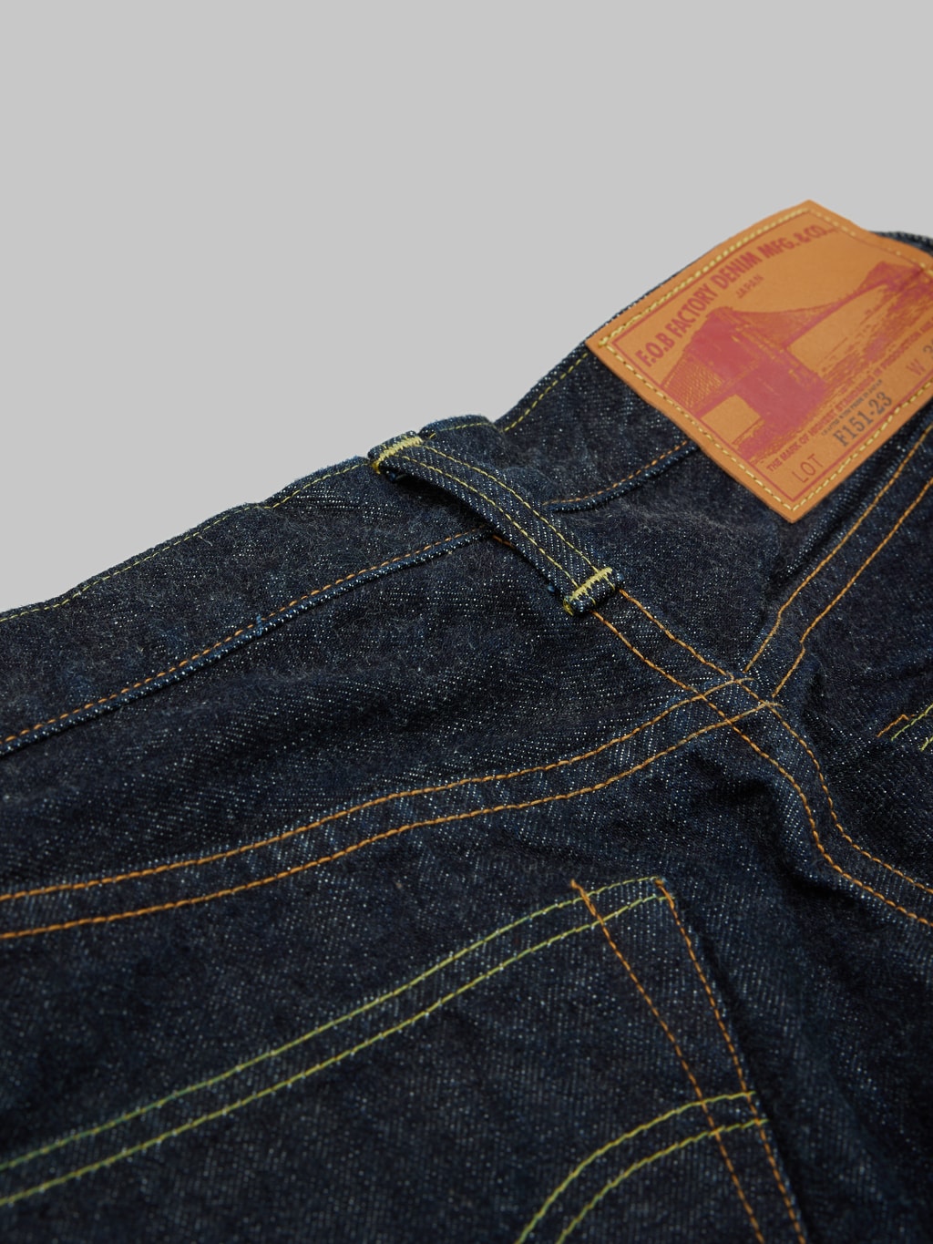 Fob factory slim straight denim jeans belt loop