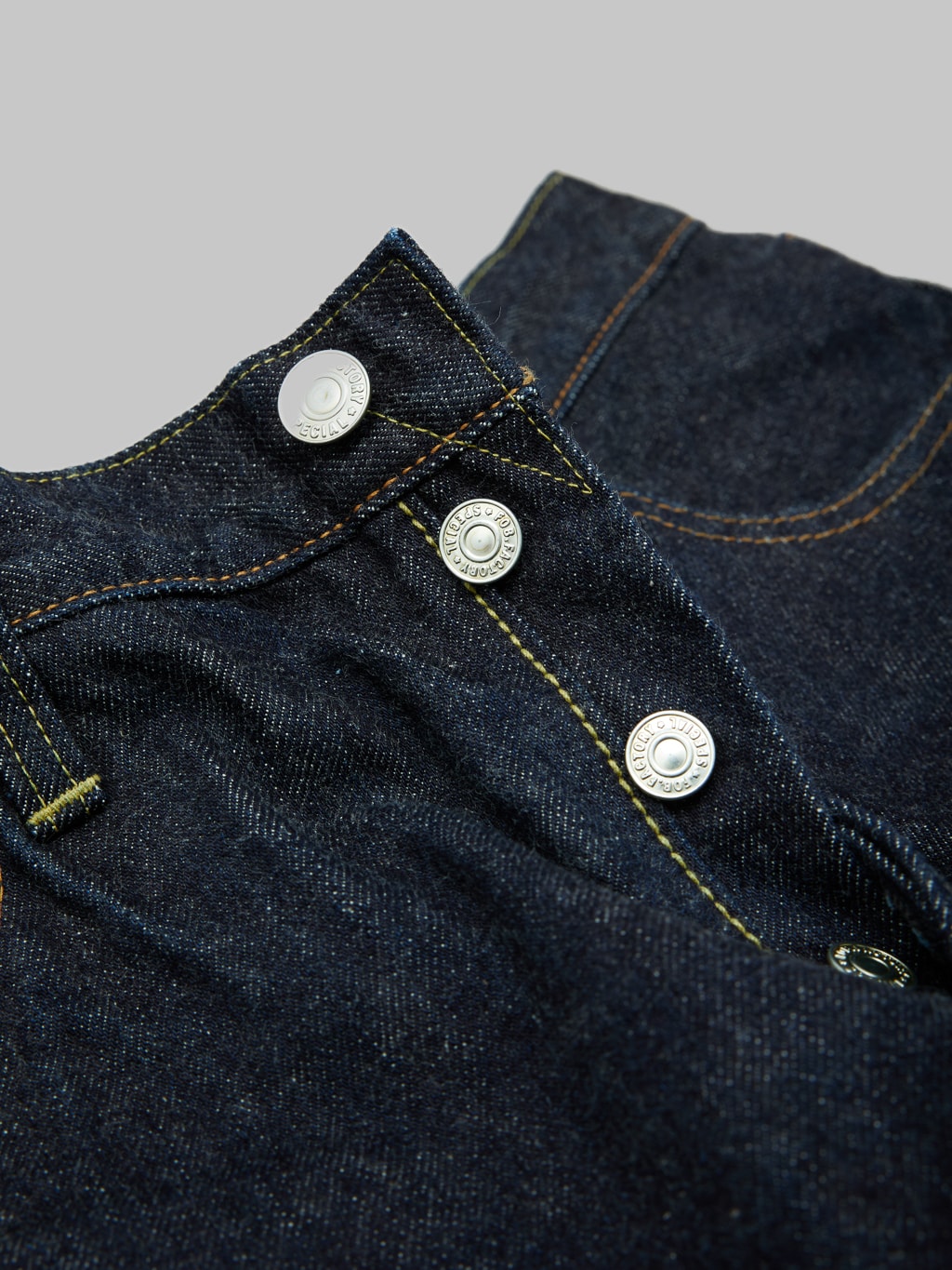 Fob factory slim straight denim jeans iron buttons