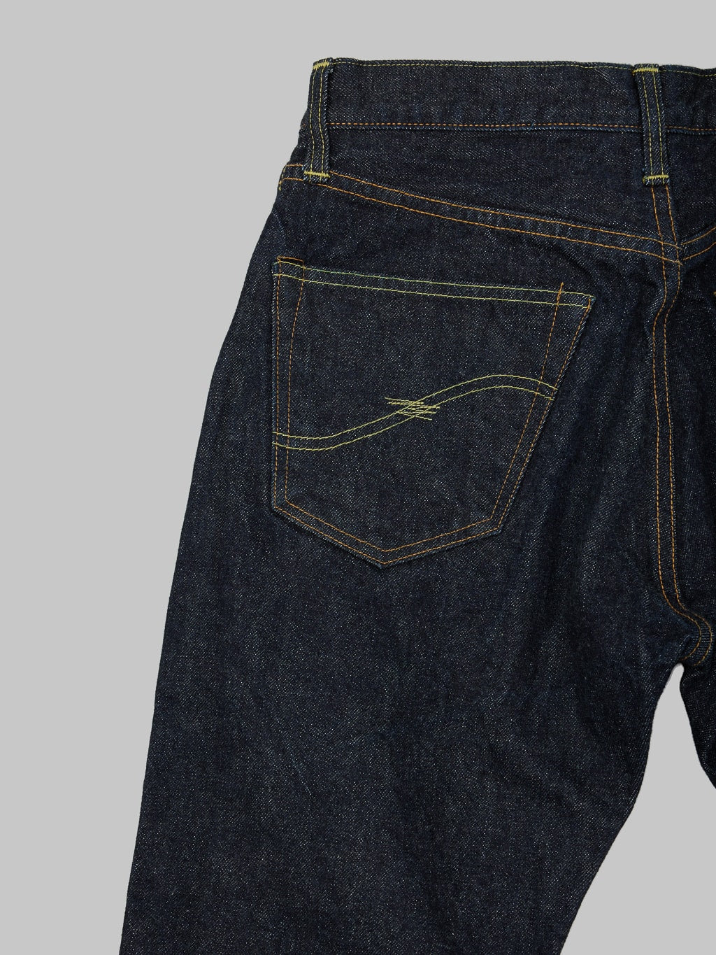 Fob factory slim straight denim jeans back pocket stitching