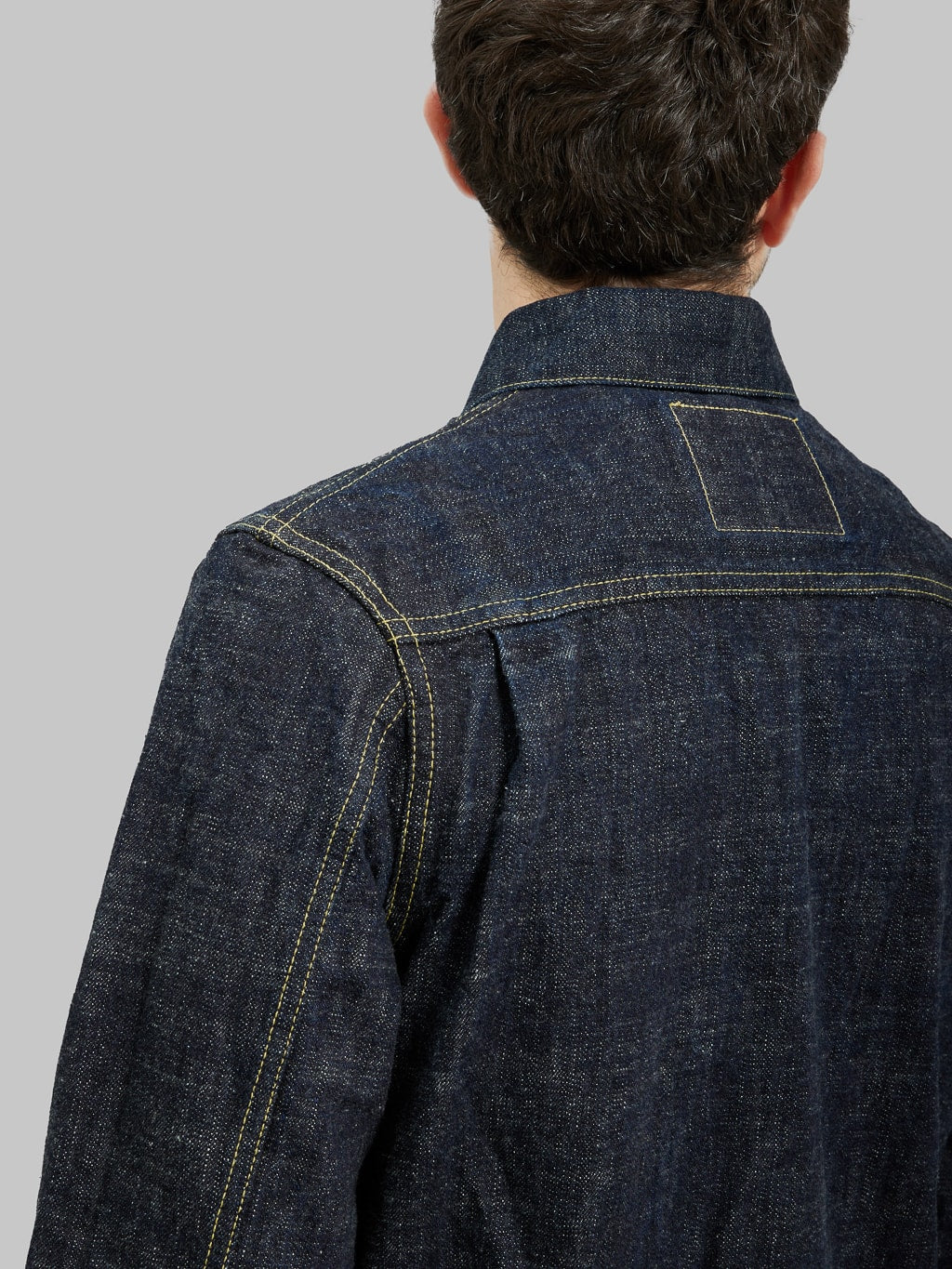 Fob factory Type III denim jacket sleeve stitching detail