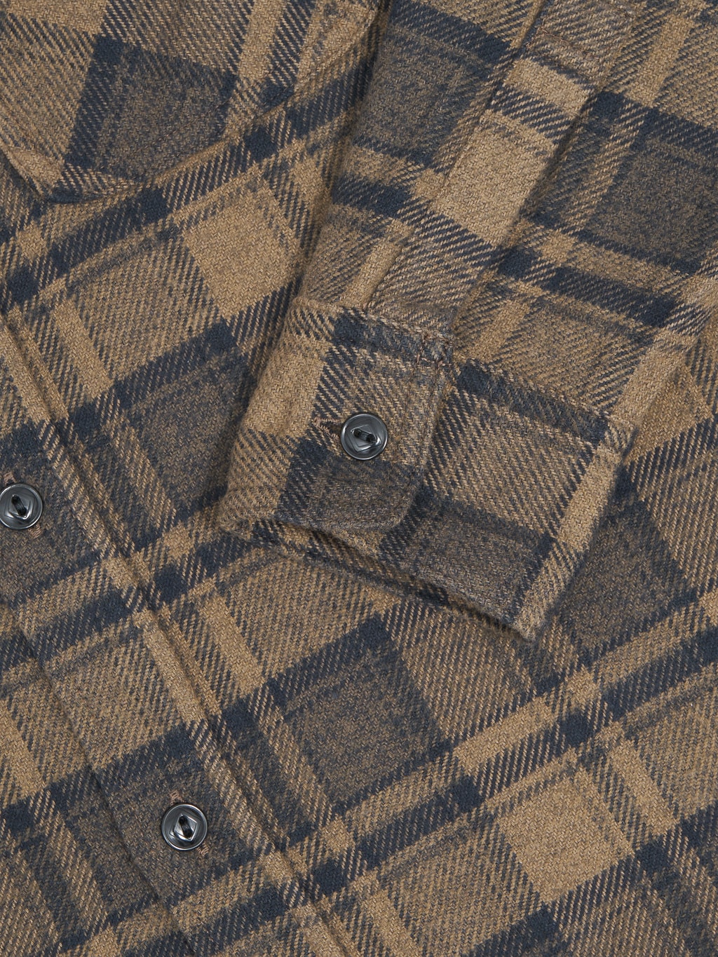 Fob Factory F3497 Nel Check Work flannel Shirt Brown  buttons