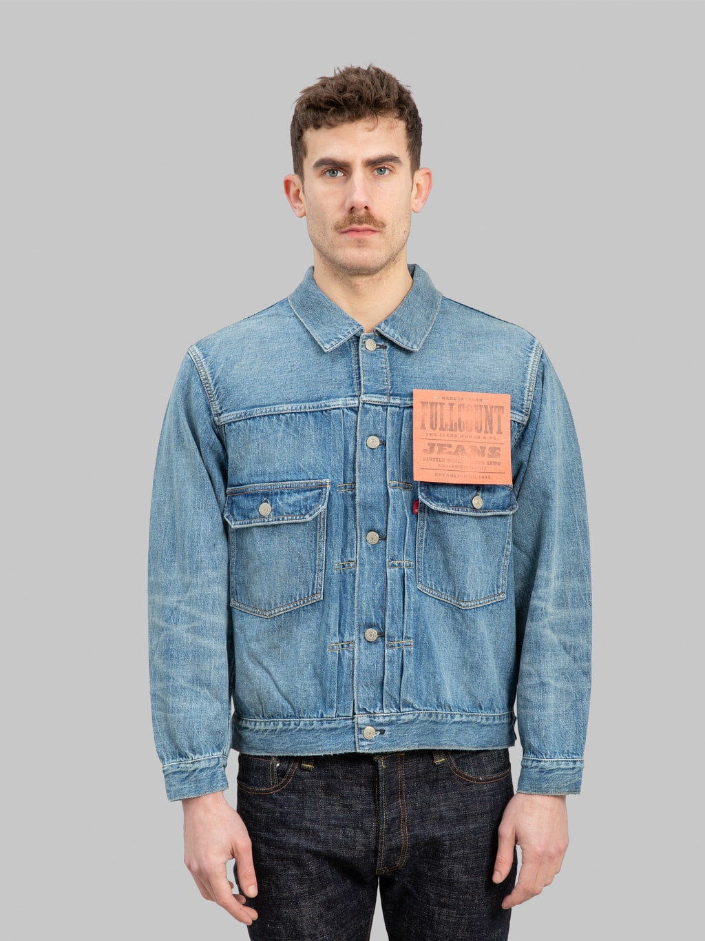 Fullcount 2102SS Dartford Type 2 selvedge Denim Jacket Super Smooth front fit