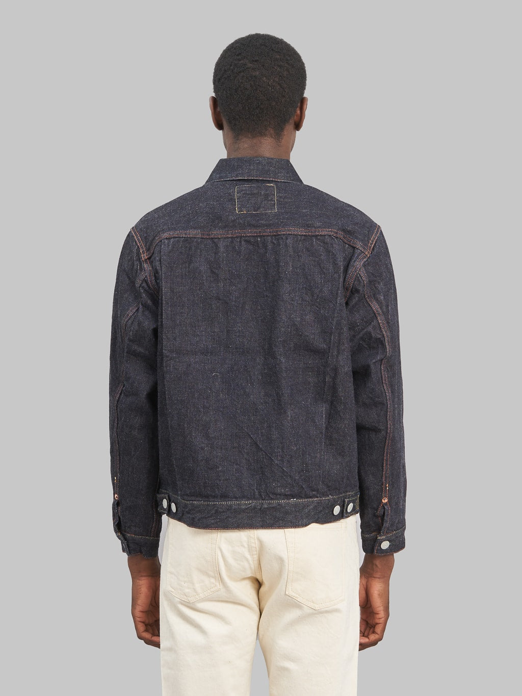 Fullcount 2102XX Type II Denim Jacket model back fit