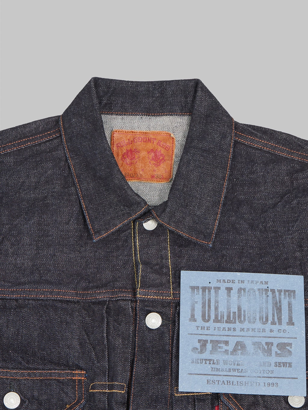Fullcount 2102XX Type II Denim Jacket collar