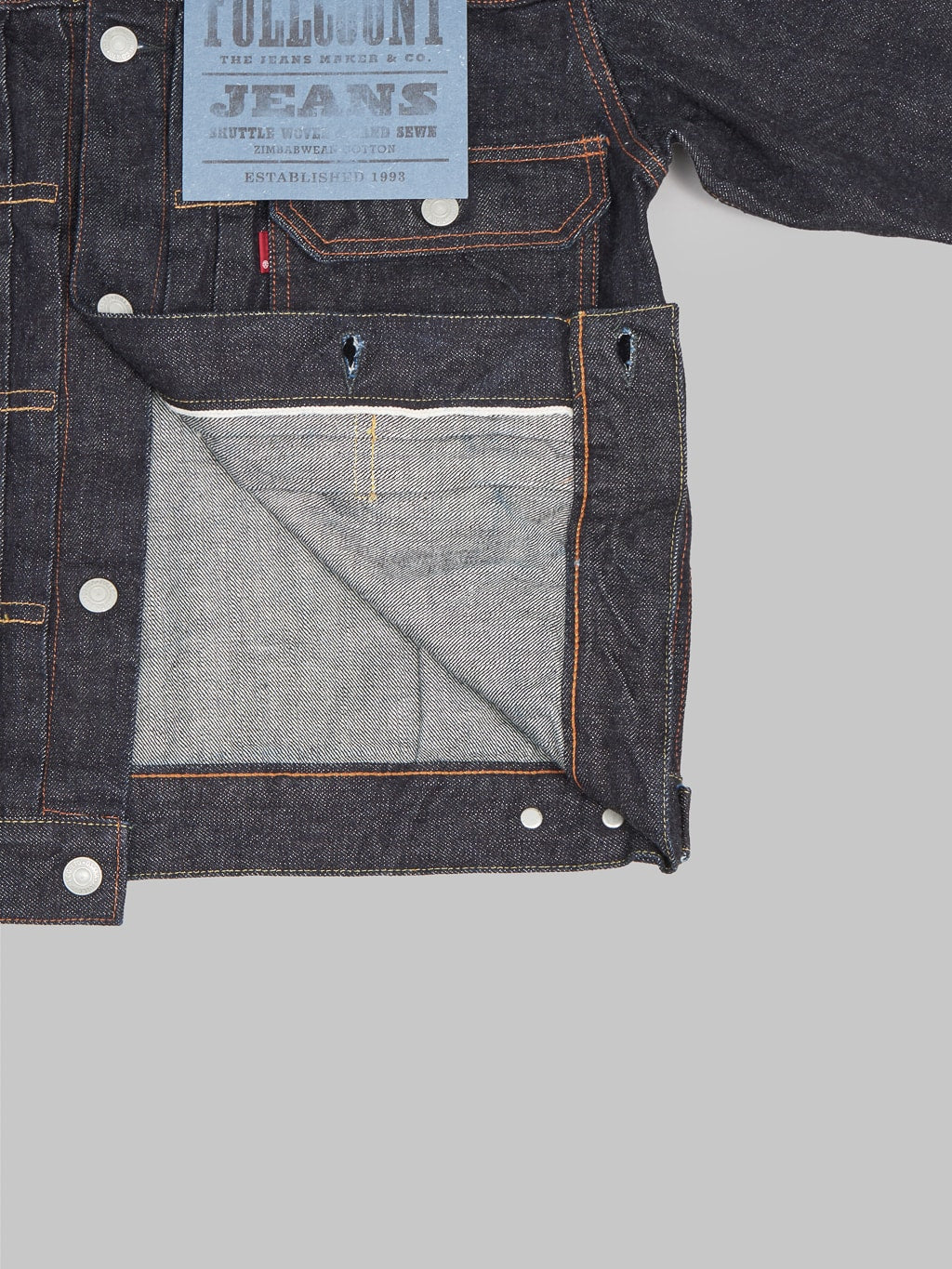 Fullcount 2102XX Type II Denim Jacket weft
