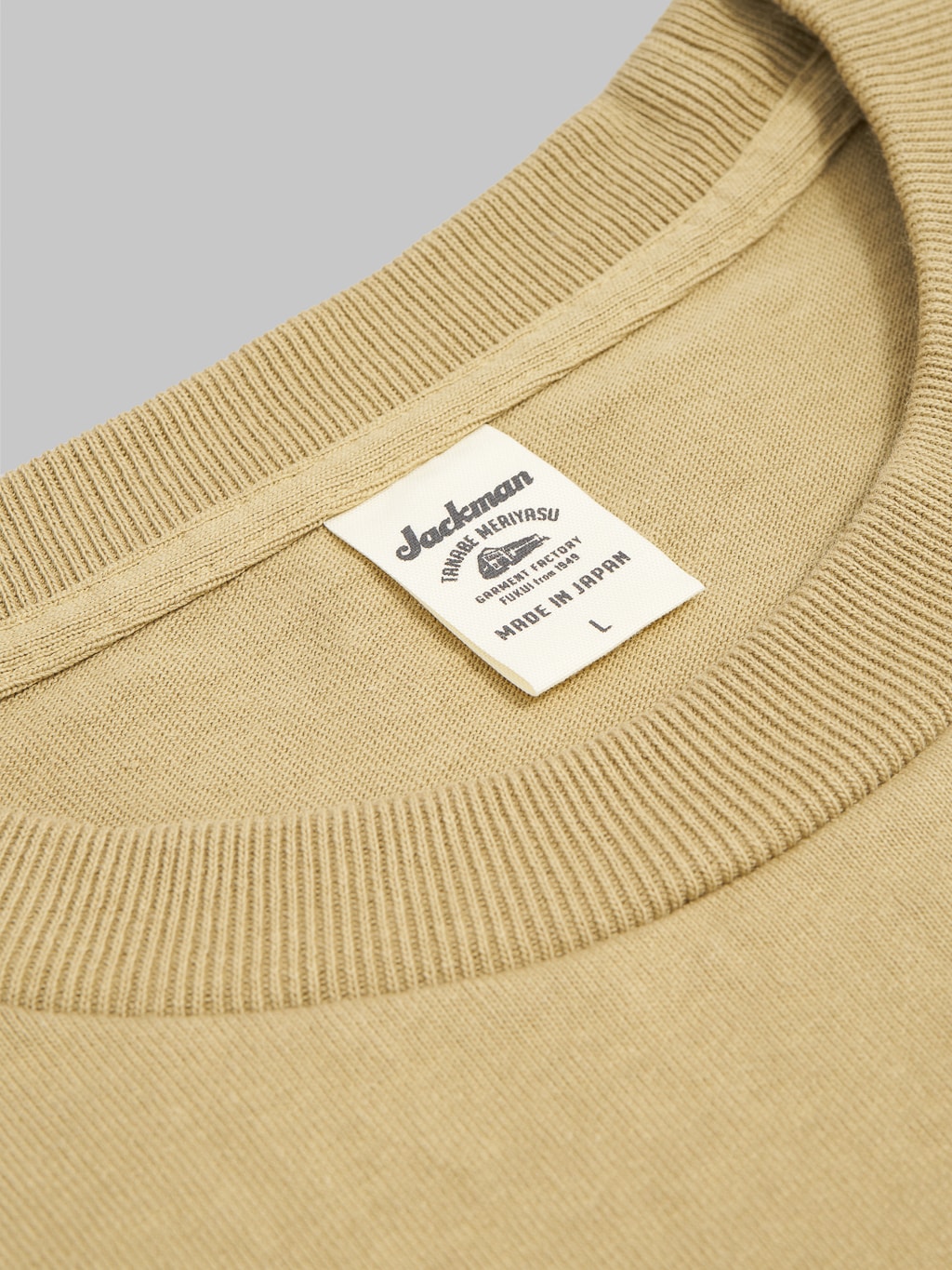 Jackman Dotsume Pocket loopwheel TShirt hard butter interior label