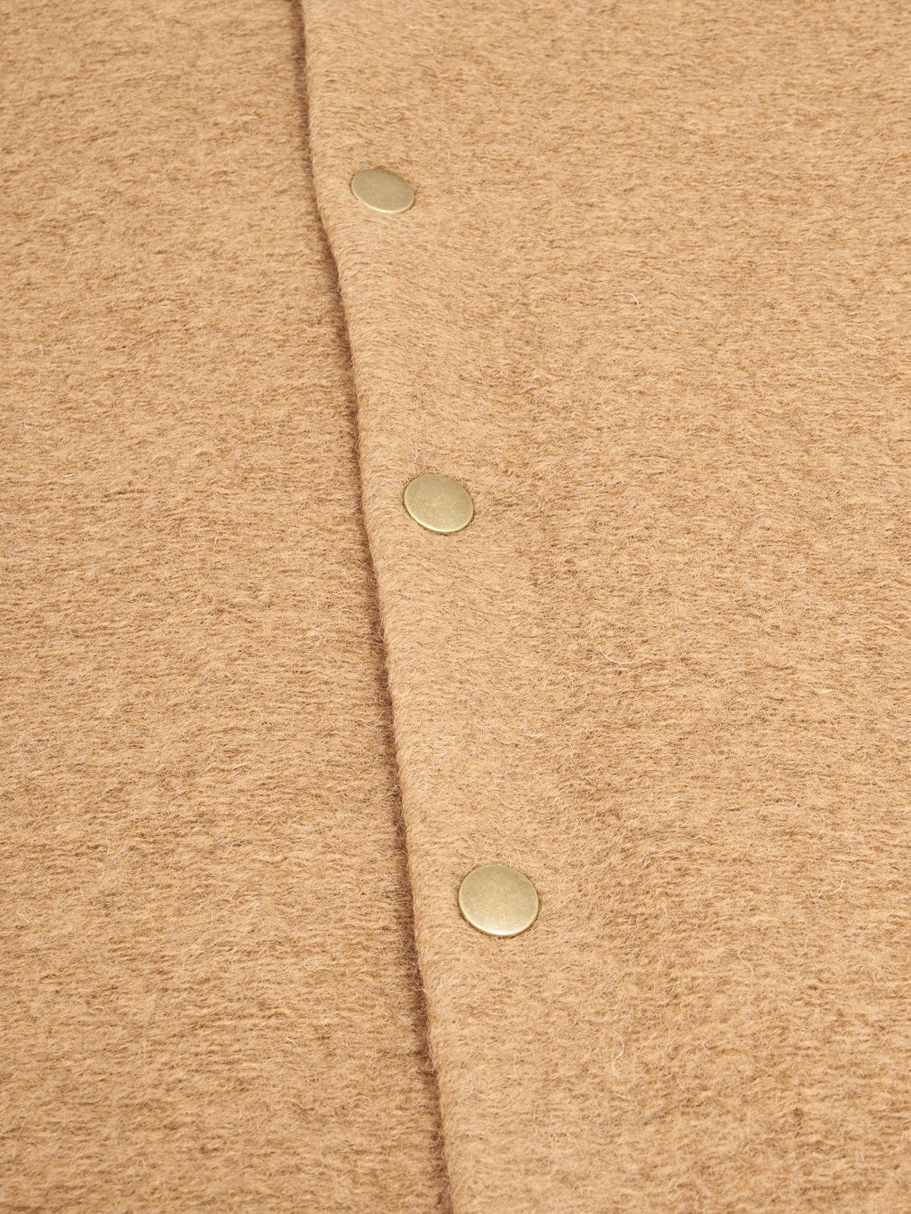 Jackman Wool Collarless Cardigan Camel buttons