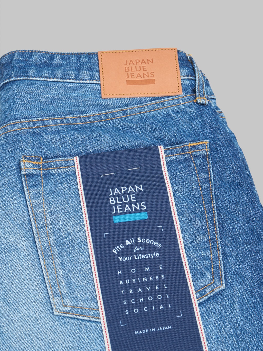 Japan Blue J201 MID US Cotton Circle Washed Tapered selvedge Jeans flasher