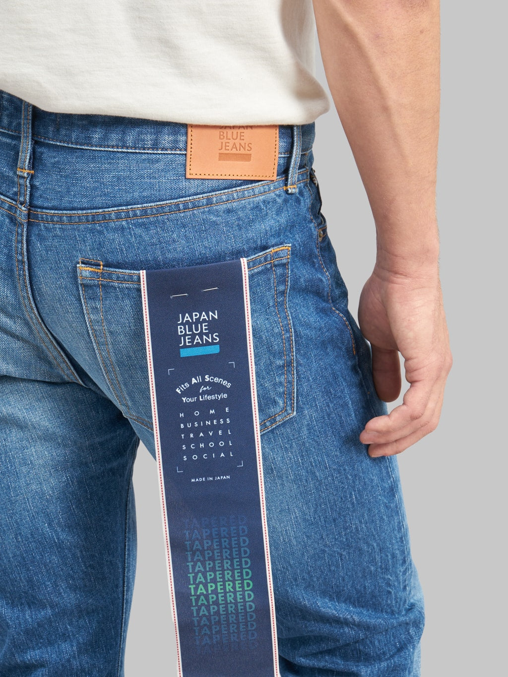 Japan Blue J201 MID US Cotton Circle Washed Tapered selvedge Jeans details