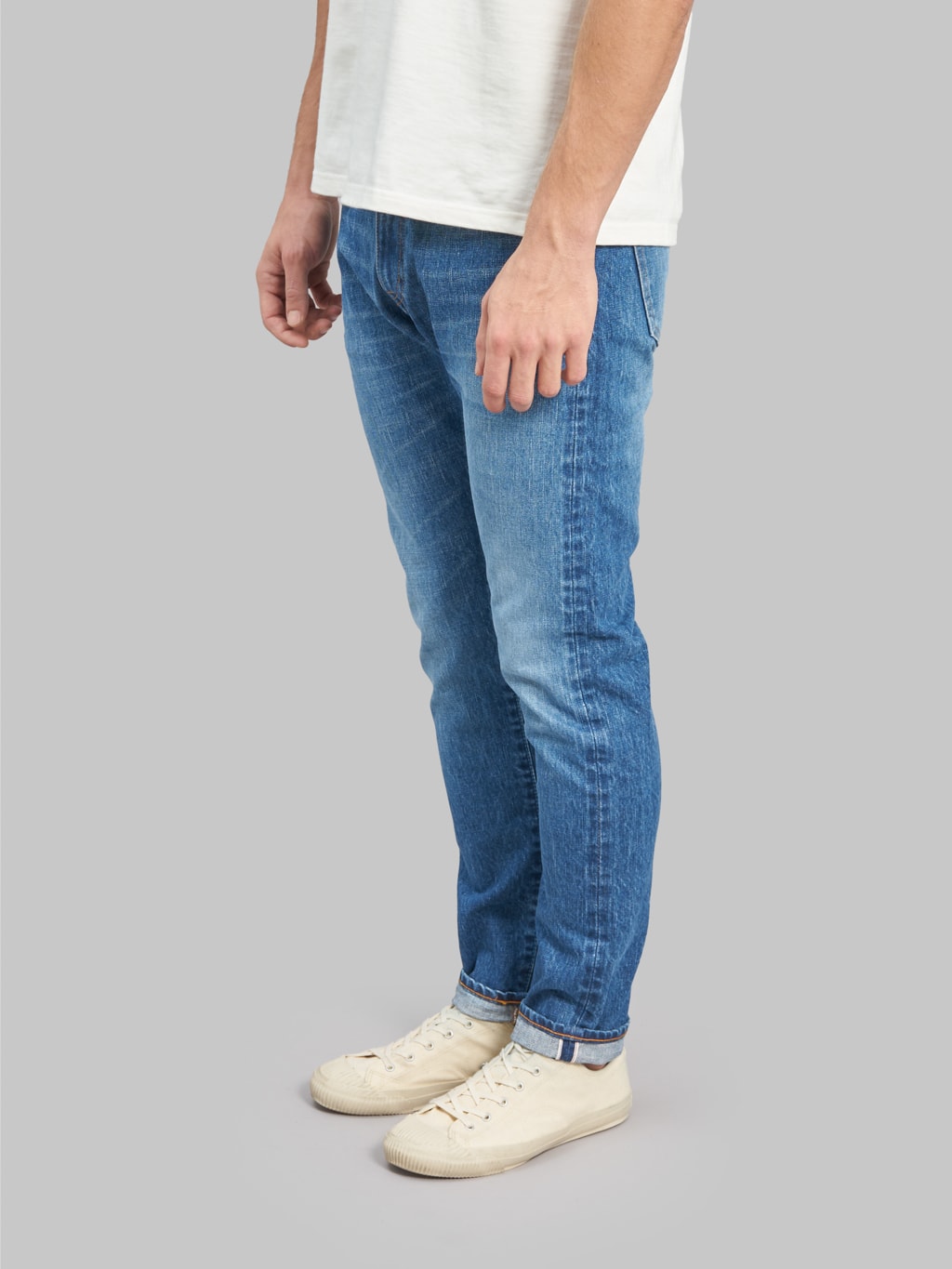 Japan Blue J201 MID US Cotton Circle Washed Tapered selvedge Jeans side