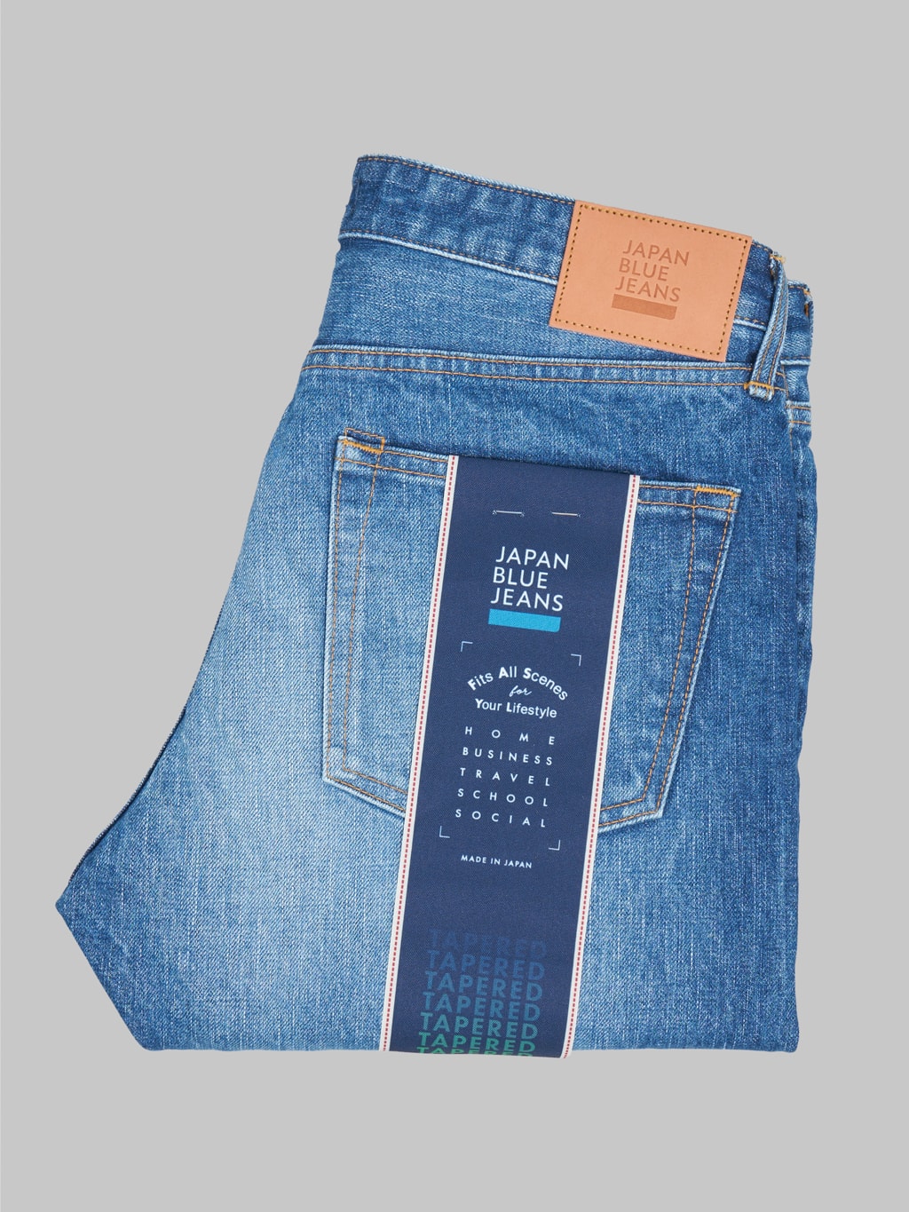 Japan Blue J201 MID US Cotton Circle Washed Tapered selvedge Jeans stonewash