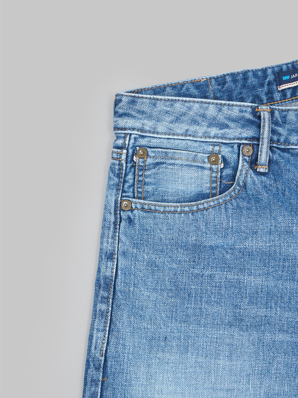 Japan Blue J304 Africa cotton Stonewashed Straight Jeans coin pocket