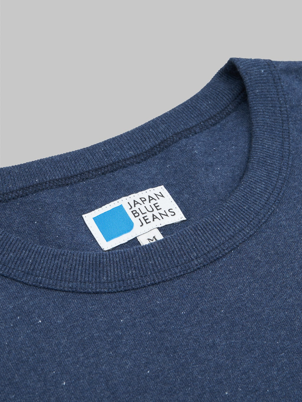 Japan Blue Recycled Denim Tshirt Dark Indigo collar stitching