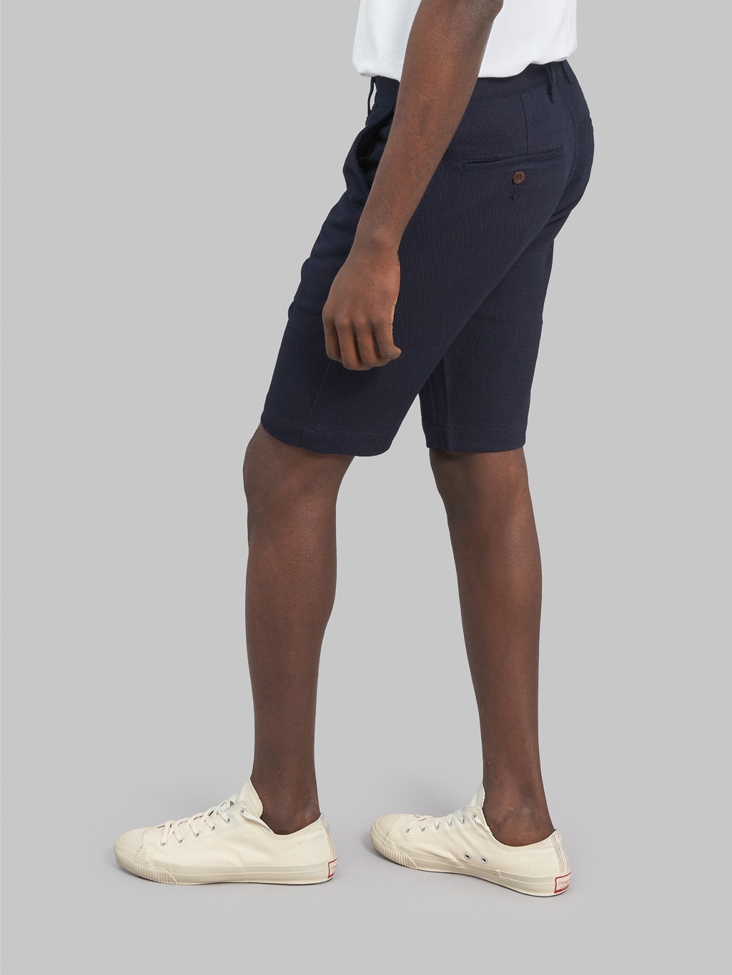 Japan Blue sashiko indigo jacquard shorts side fit