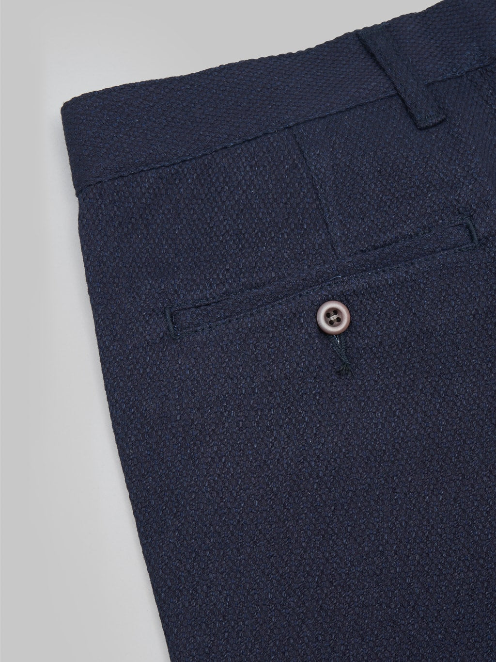 Japan Blue sashiko indigo jacquard shorts button pocket