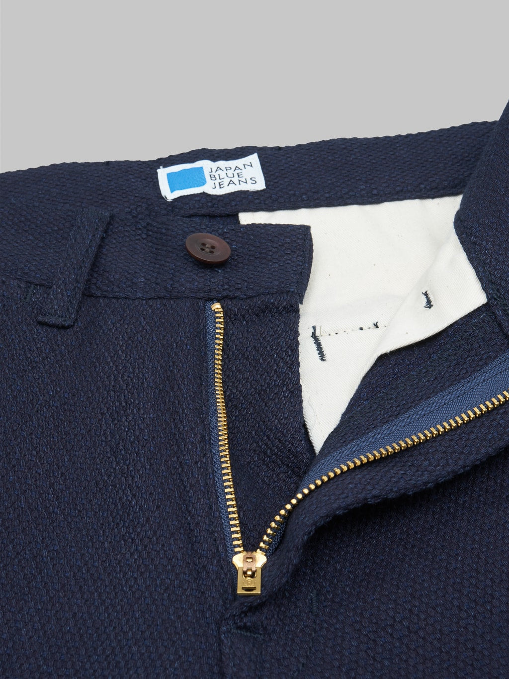 Japan Blue sashiko indigo jacquard shorts zipper