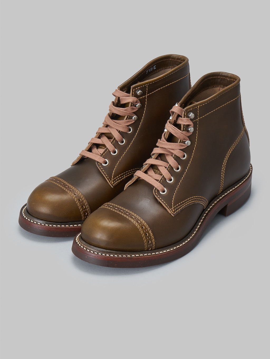 John Lofgren Combat Boots Horween Leather CXL Dark Olive side